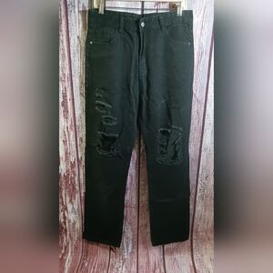 Black distressed jeans sz lg